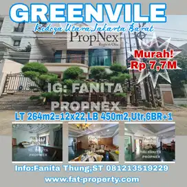 Dijual rumah mewah di Greenville,Kedoya Utr,JakBar LT 264m2=12×22,