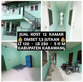 JUAL KOS KOST KOSAN KOSTAN 12 KAMAR DI KARAWANG OMSET 87 JUTA PERTAHUN