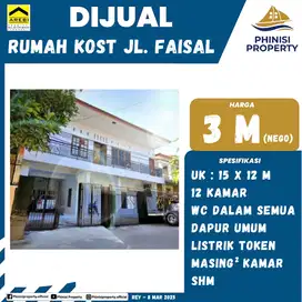 DIJUAL RUMAH KOST MURAH DI FAISAL, AREA RAMAI