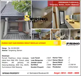 Rumah Fleekhauz Siap Huni Dekat Stasiun Cisauk Tangerang BSD Serpong