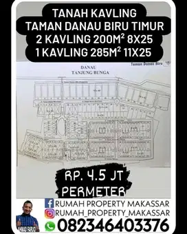 Harga di Bawah NJOP Tanah 3 Kavling Dempet Jl Taman Danau Biru Timur