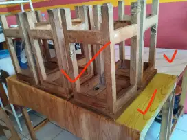 Jual Cepat 2Pcs Meja Kayu bonus Kursi