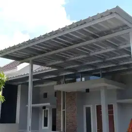 Kanopi teras rumah minimalis rangka atap baja ringan