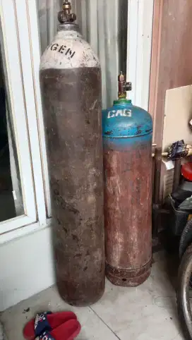 Jual tabung oksigen dan acetylene tanpa regulator dan selang