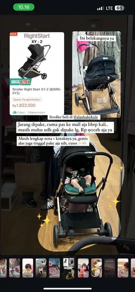 Stroller Rightstar bisa rebahan bisa duduk