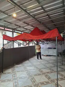 Tenda Lipat 3x6m dan Gerobak besi