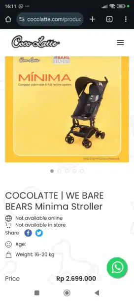 Stroller Minima X We Bare Bears