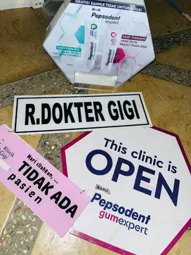 DIJUAL SIGN AKRILIK ALAT KEDOKTERAN GIGI (SENDOK CETAK,PLANG DRG)DLL