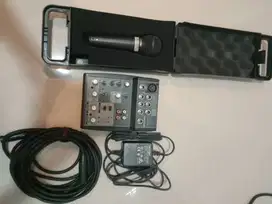 Dijual sepaket mixer,microphone, cable xlr cable