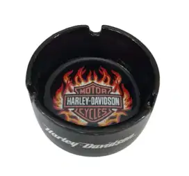 Xtray wadah abu rokok motif harley davidson lidah api dan tengkorak