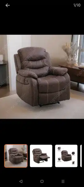 SELMA LALITA SOFA RECLINER FABRIC 1 SEATER - COKELAT