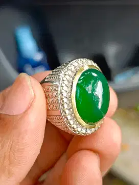 Cincin batu green chalsedony