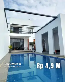 Dijual Rumah Super Keren dengan Kolam Renang di Sidomoyo Godean