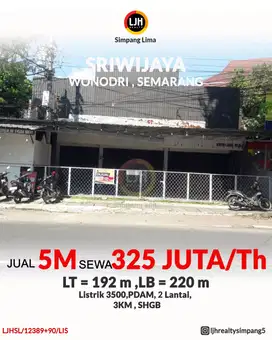 Ruko Strategis di Jalan Raya Sriwijaya Semarang cocok untuk Resto