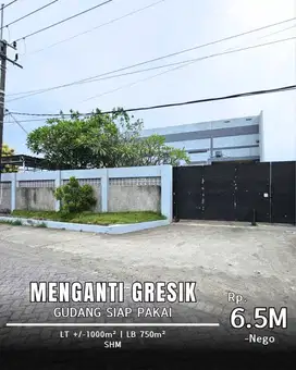 Dijual gudang Menganti Gresik bisa akses kontainer