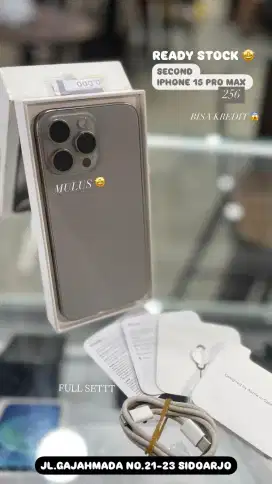 Preloved IPhone 15 Pro Max 256 GB GARANSI RESMI BARANG MULUS