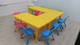 3 Meja & 12 Bangku Anak (1 paket) (99% NEW)