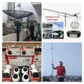 Teknisi ahli jasa pasang antena TV digital service parabola