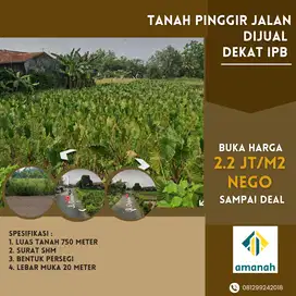 Tanah Pinggir Jalan Dekat Kampus IPB Cocok Kosan, Cafe, Dan Restoran
