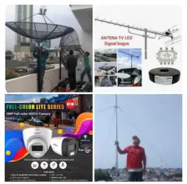 Ahli jasa pasang antena TV digital service parabola dan camera CCTV