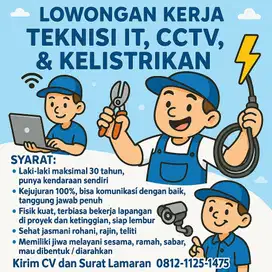 Dicari Helper Teknisi IT dan Kelistrikan untuk ECAT IT & CCTV Surabaya