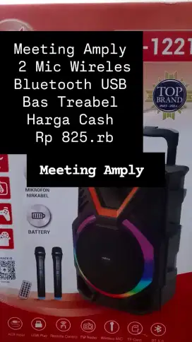 Meeting Amply Advance 12 Inc+ 2 Mic Wireles Karaoke Bluetooth Flasdisk