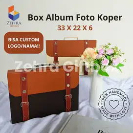Box Album Foto Model Koper Gesper Retro Kulit Sintetis 33X22X6