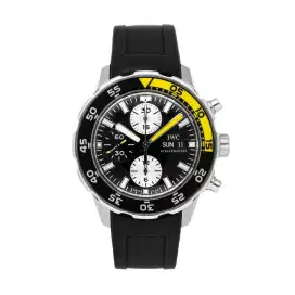IWC Aquatimer Black Dial Yellow Bezel Chronograph with Rubber 44