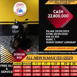 DP 1 JUTA/ KM 25RB/ ALL NEW N MAX 155 2021