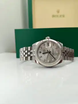 Rolex Datejust 31 Silver Diamond Dial