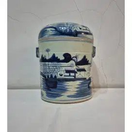 toples keramik biru putih cina antik