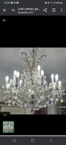 Lampu kristal maria theresa 10 cabang