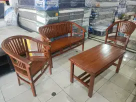 Kursi tamu set kayu jati 211+meja