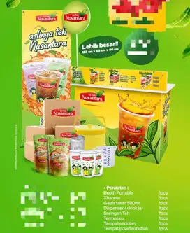 Booth es teh nusantara lengkap dengan peralatan siap jual