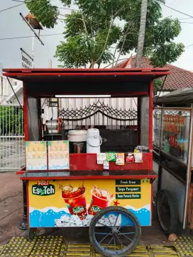 Gerobak Teh Poci Rangka Besi + Lapak daerah Mencos Salemba(Kuliner)