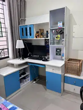 Meja Belajar Set L-Shape Multifungsi