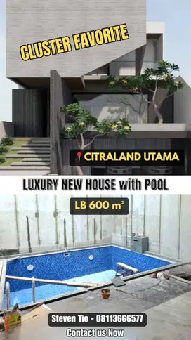 Dijual Rumah baru Modern minimalis Citraland ️Konsep Villa 3 Lantai