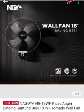 2pc NAGOYA Kipas Angin Dinding Gantung Besi 18 in / Tornado Wall Fan
