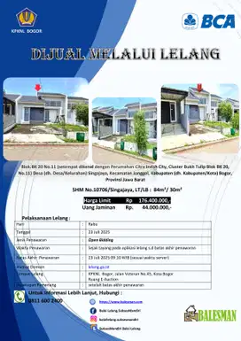 DIJUAL RUMAH MELALUI LELANG WILAYAH BOGOR