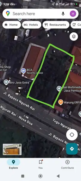 For sale ‼ Tanah di nusa dua, benoa jalan by pass ngurah rai nusa dua