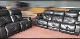 set sofa recliner Def Itali elektrik 3+2 kulit asli import