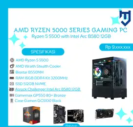 PC Rakitan AMD Ryzen 5 5500 with Intel Arc B580 12GB GDDR6