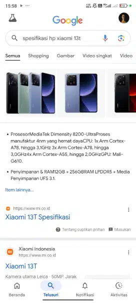 Jual hp Xiaomi 13 T warna hitam.