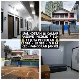 JUAL KOS KOST KOSAN KOSTAN 15 KAMAR DI PANCORAN JAKARTA SELATAN