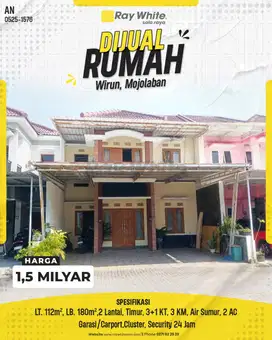 Dijual Rumah 2Lantai One Gate Sistem di Wirun Mojolaban Sukoharjo