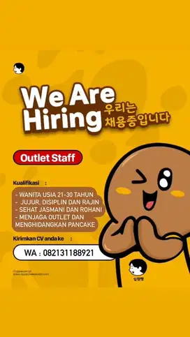 Lowongan Kerja Penjaga Outlet pancake