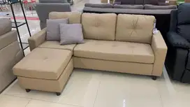 Sofa L Kulit mocca