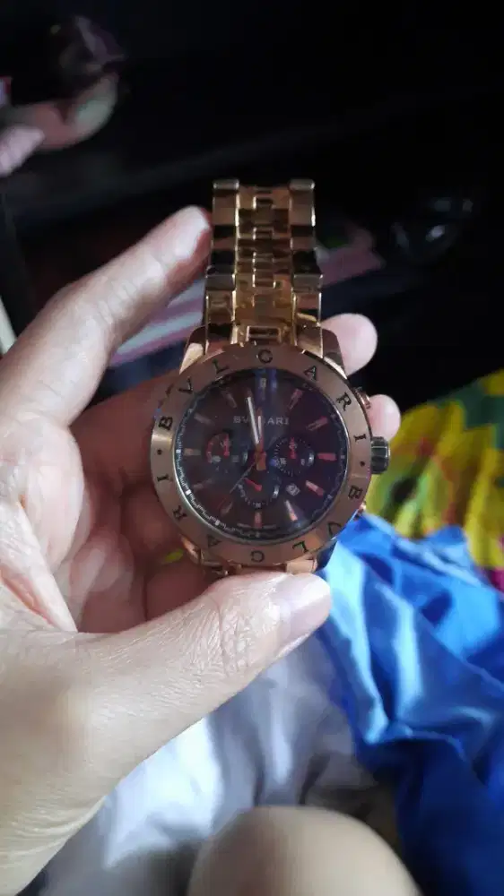 Jam pria bvlgari tali stainless