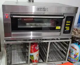 Oven dek getra + rak susun dibawah dengan roda