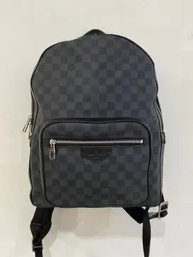 Backpack louis vuitton black damier leather good quality